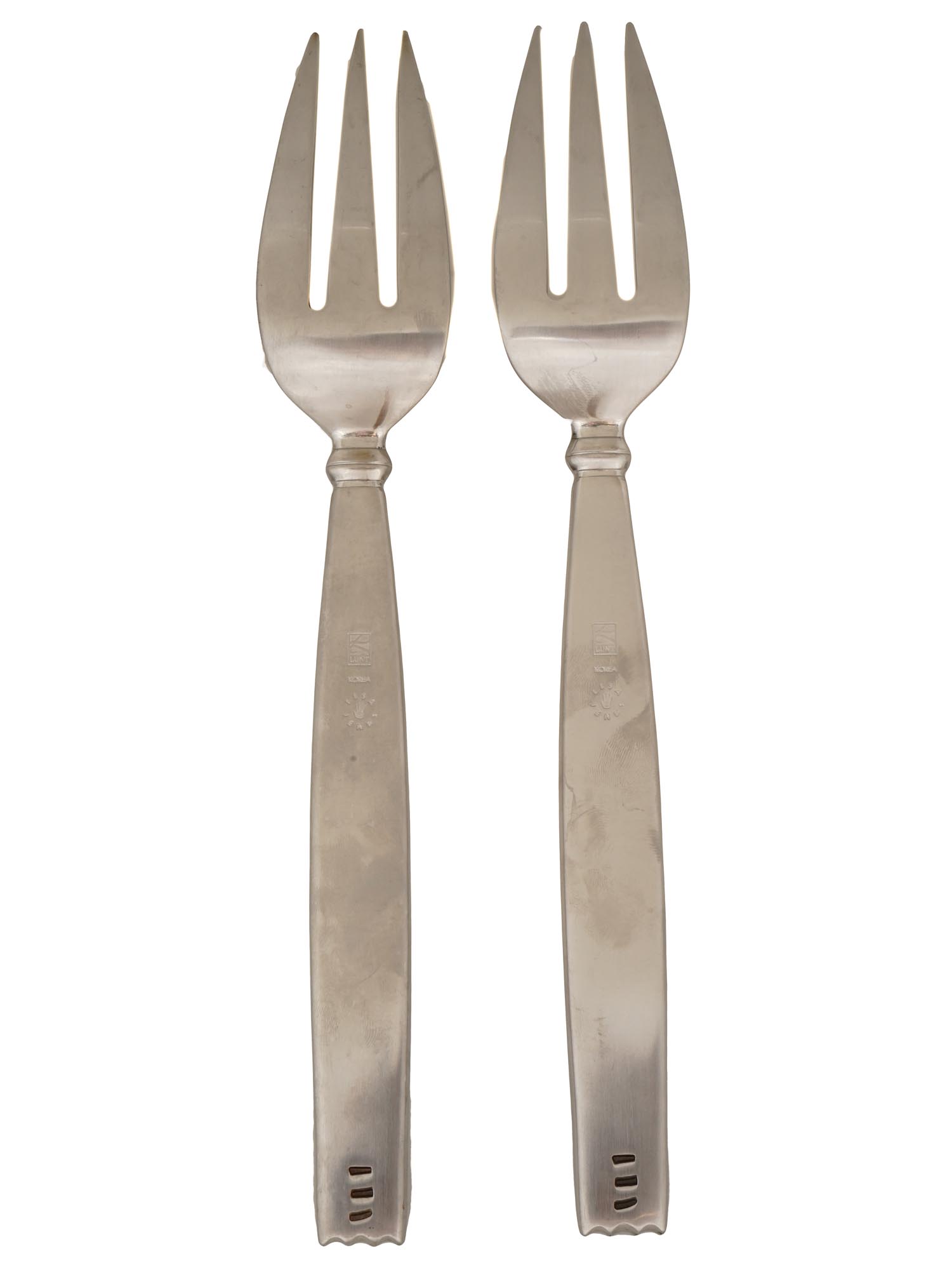 TWO LISA JENKS ZIG ZAG LUNT STAINLESS STEEL FORKS PIC-2